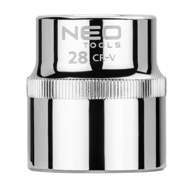 Imagen de NEO TOOLS 08 028 Piezas insertables de llave cubo 1/2 3124 28 mm Acero cromo vanadio SuperLock
