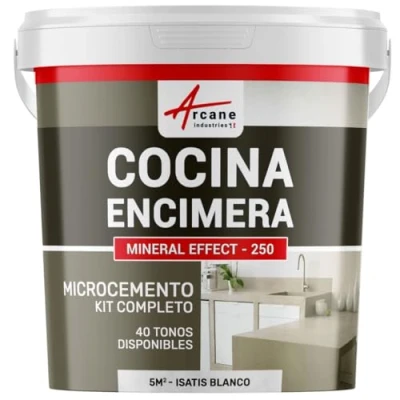Imagen de Hormigón Pulido para Cocina: Encimera, Revestimiento de Pared 5 m² (en 2 capas) Isatis Blanco ARCANE INDUSTRIES