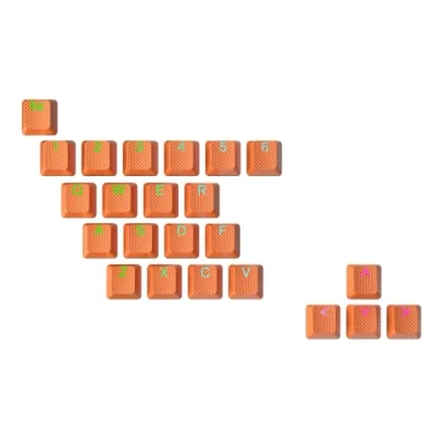 Imagen de Ranked Teclas de Goma Doble Shot Translúcido Perfil OEM para Teclados Mecánicos Juegos (Naranja, 23 Teclas)