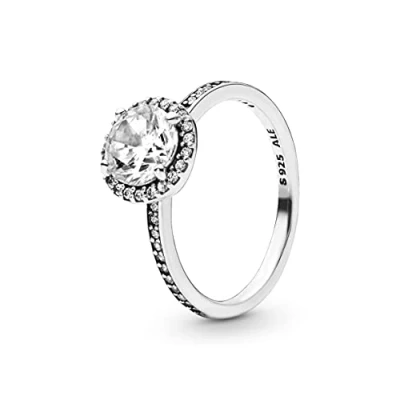 Imagen de Pandora Timeless Anillo con diseño redondo centelleante de plata circonitas cúbicas transparentes, talla 50