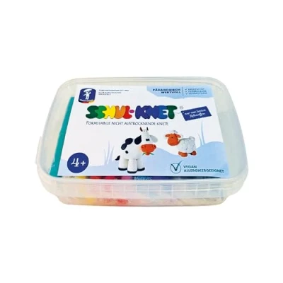 Imagen de Feuchtmann 0111 Schul KNET, 10 Barras de plastilina Colores en Caja Grande, Incluye Recipiente Reutilizable, Adecuado a Partir 3 años, Aprox. 450 g, Multicolor (628 0111)