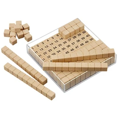 Imagen de WISSNER aktiv lernen Dienes caja de Cien 10 x 10cm, (29 partes) hechas RE Wood®, en una plástico