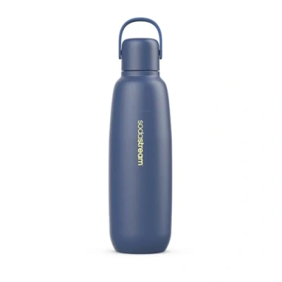 Imagen de SodaStream fizz&amp;go Cool, Botella de Acero Inoxidable para Gasificar Agua, Mantiene Frío y Calor Durante 12 Horas, Compatible con las Máquinas Gasificadoras SodaStream, Sin BPA, Color Storm 900 ml