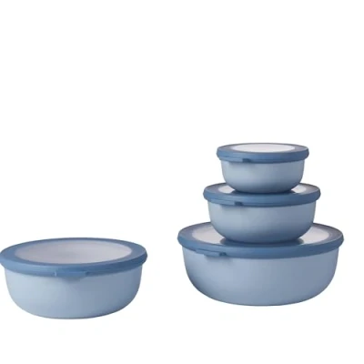 Imagen de Mepal Multi Bowl Cirqula 4 Piece Set Food Storage Container with Lid Suitable as Airtight Box for Fridge &amp; Freezer, Microwave 350, 750, 1250, 2250ml Nordic Blue,