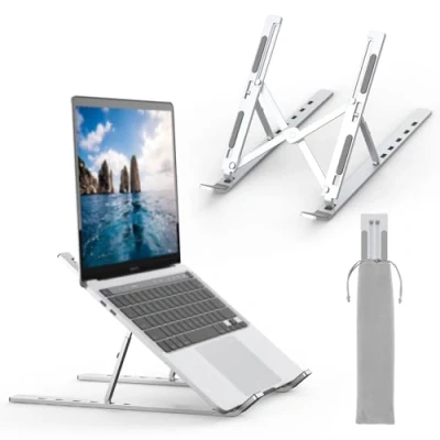 Imagen de GRIFEMA GB1054 Soporte Portátil Plegable, 6 Ángulos Adjustable Elevador Portátil, Compatible con la Mayoría de los Portátiles 10 17,3 &quot;