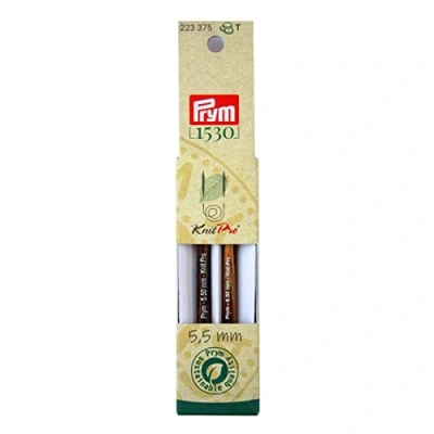 Imagen de Prym Rundstricknadelspitzen Natural Farbig Kurz 8,7 cm 5,50 mm Agujas Redondas, Madera, Multicolor, 5,5