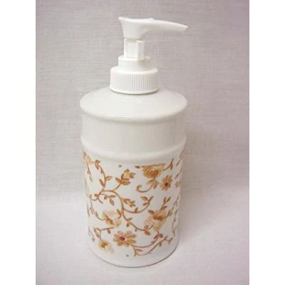 Imagen de DOSIFICADOR DISPENSADOR JABON BAÑO Redondo 280ML Porcelana Trama Marron