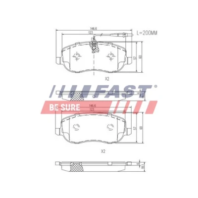 Imagen de FAST FT29128 Juego de pastillas freno Eje delantero con sensor desgaste incorporado PEUGEOT: 807, Expert I Furgón, I, CITROËN: C8