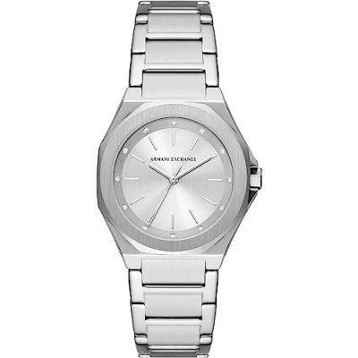 Imagen de Armani Exchange Reloj Análogico Digital para Hombres de Automático con Correa en Poliéster AX4606, Tono Plateado