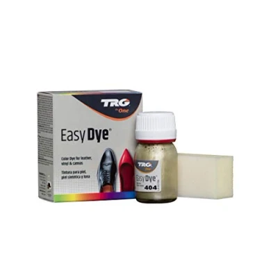 Imagen de TRG The One Tinte para Calzado y Complementos de Piel Tintura zapatos Piel, Lona Sintética con Esponja aplicadora Easy dye #404 Platino, 25ml