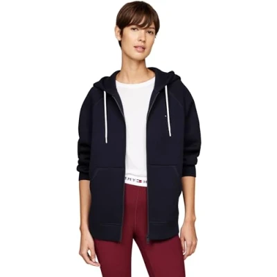 Imagen de Tommy Hilfiger Hoodie Mujer con Cremallera Oversized, Azul (Desert Sky), S