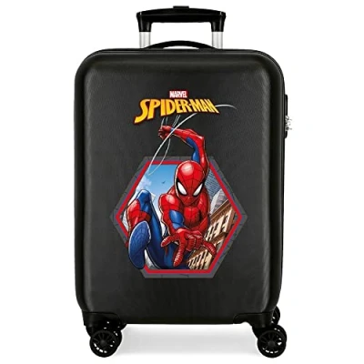 Imagen de Marvel Spiderman Geo Maleta de cabina Negro 38x55x20 cms Rígida ABS Cierre combinación 34L 2,6Kgs 4 Ruedas Dobles Equipaje Mano