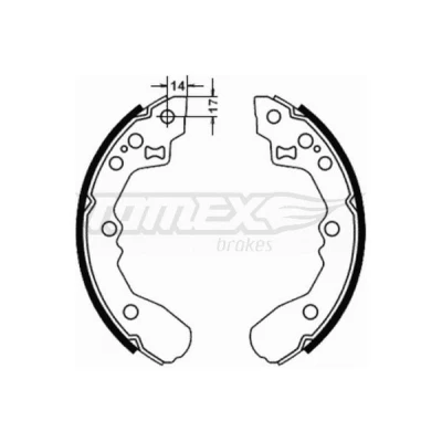 Imagen de TOMEX brakes TX 21 78 Zapatas de Freno Eje trasero 200 36 HYUNDAI: ix35, KIA: Shuma I Hatchback