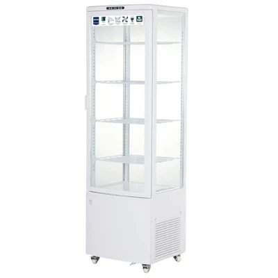 Imagen de METRO Professional Vitrina Refrigerada GGC3235, 51.5x48.5x169 cm, 235 L, 4 Estantes Ajustables, con Ruedas, Blanco