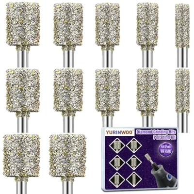 Imagen de Juego de 12 fresas diamante compatibles con Dremel, grano 50