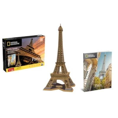 Imagen de EXPLORA Torre Eiffel Puzzles 3D 540203 80 Piezas Monumento Histórico Nivel 5 Sin Pegamento Ni Tijeras París Juego de Construcción Licencia National Geographic A Partir 8 años