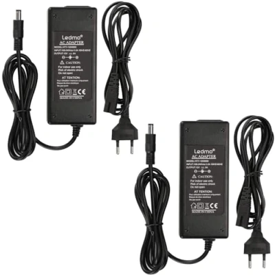 Imagen de LEDMO Transformador 12V 5A Adaptador de Corriente 60W,2 Piezas Alimentador Voltaje Entrada CA 100 240V a CC 12V,12V Utilizado para Tira luz led,DVD, Televisores, Etc.