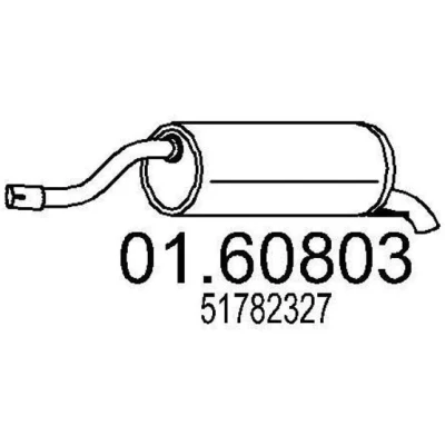 Imagen de MTS 01.60803 Silenciador trasero 1120 FIAT: Grande Punto Hatchback