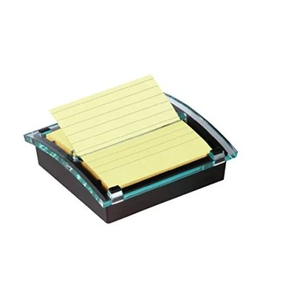 Imagen de Post It Dispensador Z Notas XL, Negro + Super Sticky Grandes, Canary Yellow, Con Líneas, 101 mm x mm, 90 Hojas