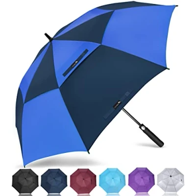 Imagen de ZOMAKE Paraguas Golf Antiviento Automatico 68 Pulgadas,Extra Grande Paragua Resistente con Doble Toldo Venteado Impermeable A Prueba de Viento Palo para Hombre Mujer(Azul Oscuro)