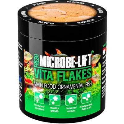 Imagen de Microbe Lift Vita Flakes Alimento Completo para Peces en Todos los acuarios de Agua Dulce, 1 Paquete (1 x 30 Gramos)
