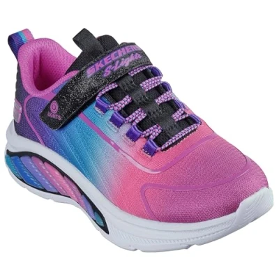 Imagen de Skechers Zapatillas Sola Glow para niña, Negro/Multicolor, 2 UK Child