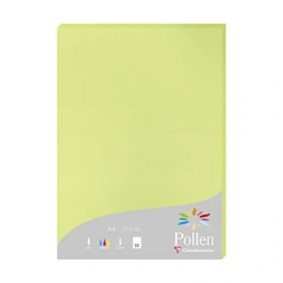 Imagen de Clairefontaine 224205C Un étui de 25 feuilles Pollen 21x29,7 cm 210g, Vert bourgeon
