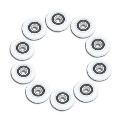 Imagen de Axinyue 10 Pcs Rodillos Para Puerta De Ducha,Rodamientos Mampara Ducha,Ruedas Ducha Rodamientos Polea (sin tornillos), Blanco, 26mm