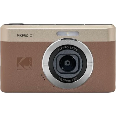 Imagen de KODAK Pixpro C1 Cámara Digital ultracompacta 13MP BSI CMOS, Zoom 4X, Pantalla LCD de 2.8 Pulgadas, Flash LED Marron