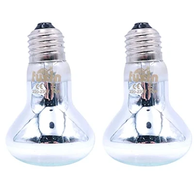Imagen de ANCLLO 2 Bombillas de calefacción Transparentes para Reptiles, lámpara Calor infrarroja Duradera, Bombilla luz Calentamiento, Mascotas Reptiles y Anfibios 220 230 V (50 W)