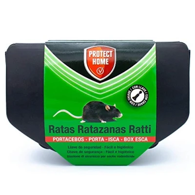 Imagen de Protect Home Portacebos para Ratas con Llave de Seguridad, facil e higiénico, Control roedores