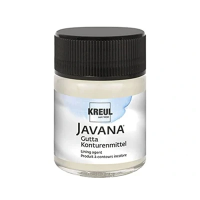 Imagen de KREUL 813050 Medio de contorno Javana Gutta en frasco 50 ml, para contornos incoloros pintar sobre seda, listo usar, lavable