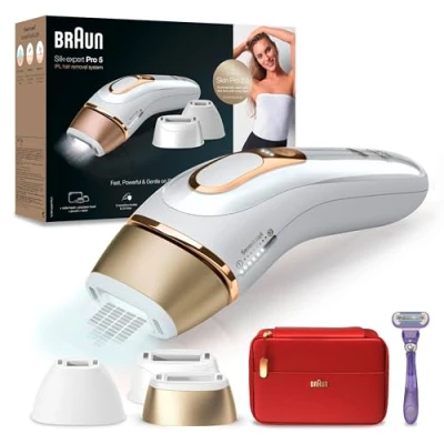 Imagen de Braun Silk expert Pro5 Depiladora Mujer/Hombre Luz Pulsada IPL,Cabezal de Precisión Ancho y Maquinilla Afeitar Venus,Alternativa a la Depilación Láser en Casa,PL 5267,Última Generación,Blanca