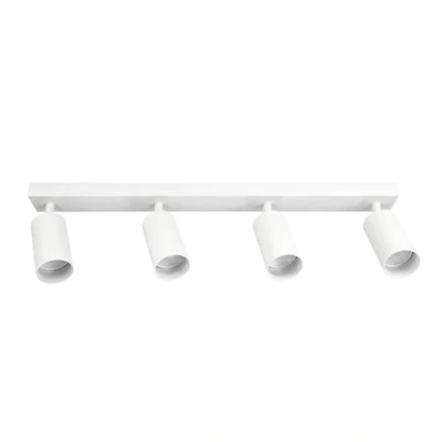 Imagen de EDO Focos de Techo GU10 con 4 MALGA Blanco Orientable, Lampara Interior Ajustables y Giratorios Moderno, Plafón para Salon, Dormitorio, Cocina, Sin Bombilla