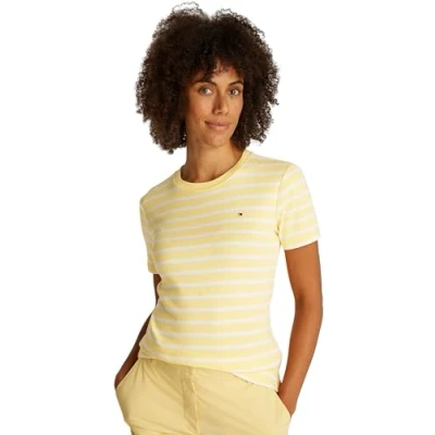Imagen de Tommy Hilfiger SLIM CODY Camiseta básica, Mujer, Talla: XS, Citronella/ecru