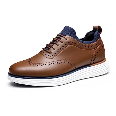 Imagen de Bruno Marc Zapatos Vestir Hombre de Cordones Oxfords Brogue Clásico Formales Derby para Boda Fiesta SBOX2326M GrandFlex Suit Craft,Size 46,Marrón,SBOX2326M E