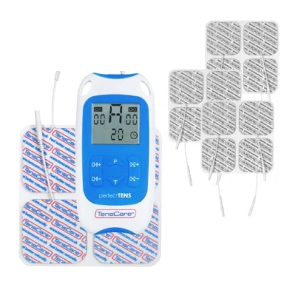 Imagen de TensCare Perfect Tens+ 12 electrodos Electroestimulador para Alivio del dolor. 2 Canales, con programas Clínicamente Comprobados aliviar el dolor de espalda, Artritis y Lumbalgia