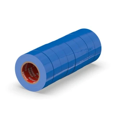 Imagen de ERKO Cinta aislante 19mm x 20m azul 8 piezas, adhesiva para instalaciones eléctricas PVC, aislar y reparar cables eléctricos, extrafuerte, agrupar