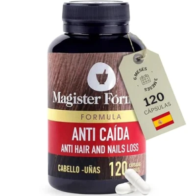 Imagen de Vitaminas Para Cabello, Piel y Uñas Anticaida Biotina, Zinc Selenio Fortalece el Pelo su Crecimiento Suplemento de 120 Cápsulas Hombre Mujer Magister Formula