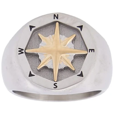 Imagen de Fossil Anillo Para Hombre Sutton, Longitud: 18 mm, Ancho: mm De Acero 2 Tonos, JF04410998