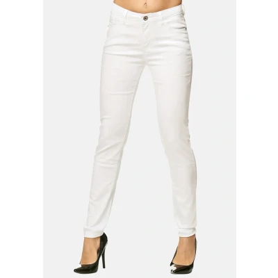 Imagen de Elara Pantalones para Mujer Jeans Elástico Chunkyrayan Blanco G09 1 White 46 (3XL)