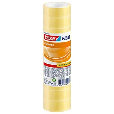 Imagen de tesafilm standard Cinta Adhesiva Multiuso Transparente para el Hogar, la Oficina y Escuela 10 m x 15 mm Piezas