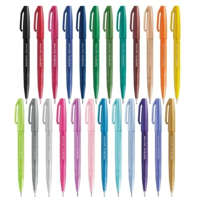 Imagen de Pentel Brush rotuladores SES15C con punta de fibra tipo pincel, juego 24