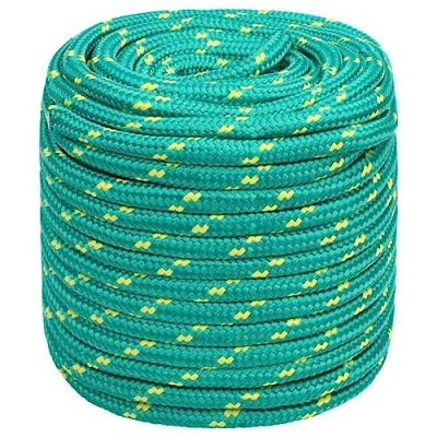 Imagen de vidaXL cuerda de barco polipropileno verde 16 mm 25 m, cuerda, enrollada, cordón trenzado, trenzada, anclaje, marítima