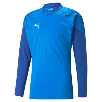 Imagen de PUMA Teamcup Training 1/4 Zip Top Parte Superior Ajustada, Hombre, Limonada Azul eléctrico, XXL