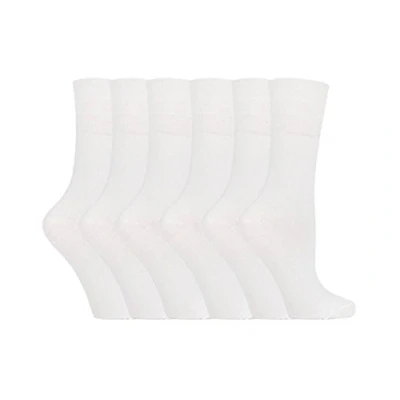 Imagen de Pack de 6 medias holgadas, no elásticas, para diabéticos, con costuras ligadas a los dedos, tallas la 37 42, Iomi Footnurse Blanco White LA5 42