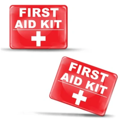 Imagen de SkinoEu 2 x 3D Gel Pegatinas Silicona First Aid Kit Botiquín Adhesivos Auto Moto Coche Ciclomotores Bicicleta PC Tablet Ordenador Portátil KS 108