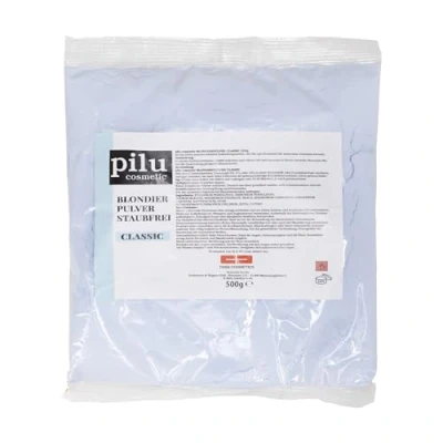Imagen de pilu cosmetic polvo de blanqueo 500 g, color azul, sin polvo, blanqueamiento suave, hasta 7 tonos, ultra fuerte, blanqueador antiamarillento (clásico polvo)