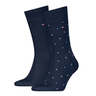 Imagen de Tommy Hilfiger MEN SOCK DOT 2 PACK Calcetines, Hombre, Talla: 43 46, Navy