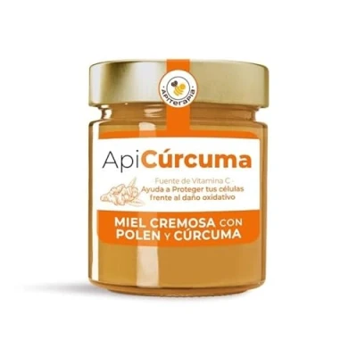 Imagen de &quot;ApiCúrcuma&quot; Miel Cremosa Con Polen De Flores Y Cúrcuma Tarro 250g